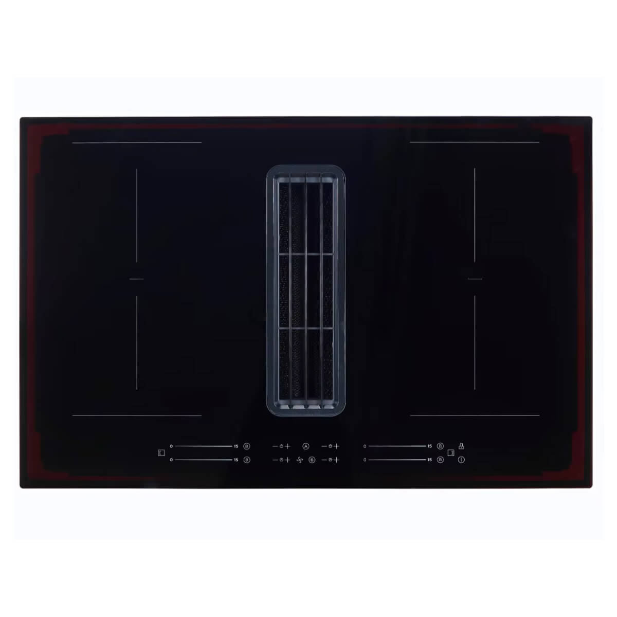 2025 New Products Induction Hob With Extractor Down-draft Hood 220V 7200W Induction Hob With Downdraft Extractor Fan